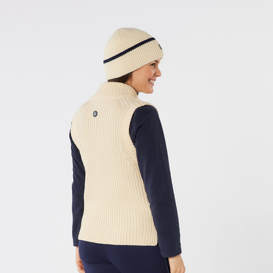 Swing Out Sister 1/4 Zip Sleeveless Pullover with Contour Ribbing