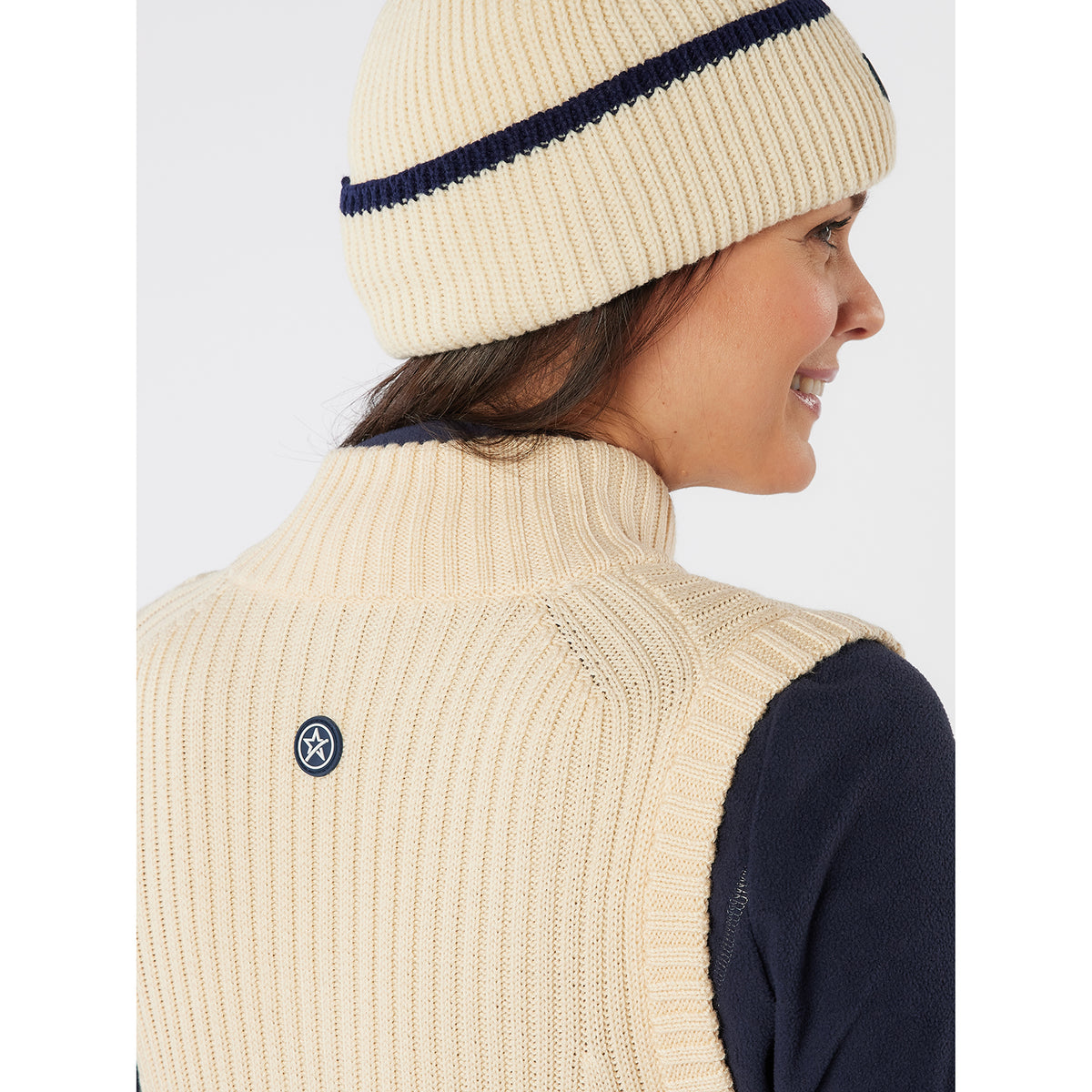 Swing Out Sister 1/4 Zip Sleeveless Pullover with Contour Ribbing
