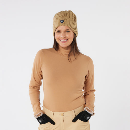 Swing Out Sister Soft-Stretch Ribbed Roll Neck with Brushed Back Inner