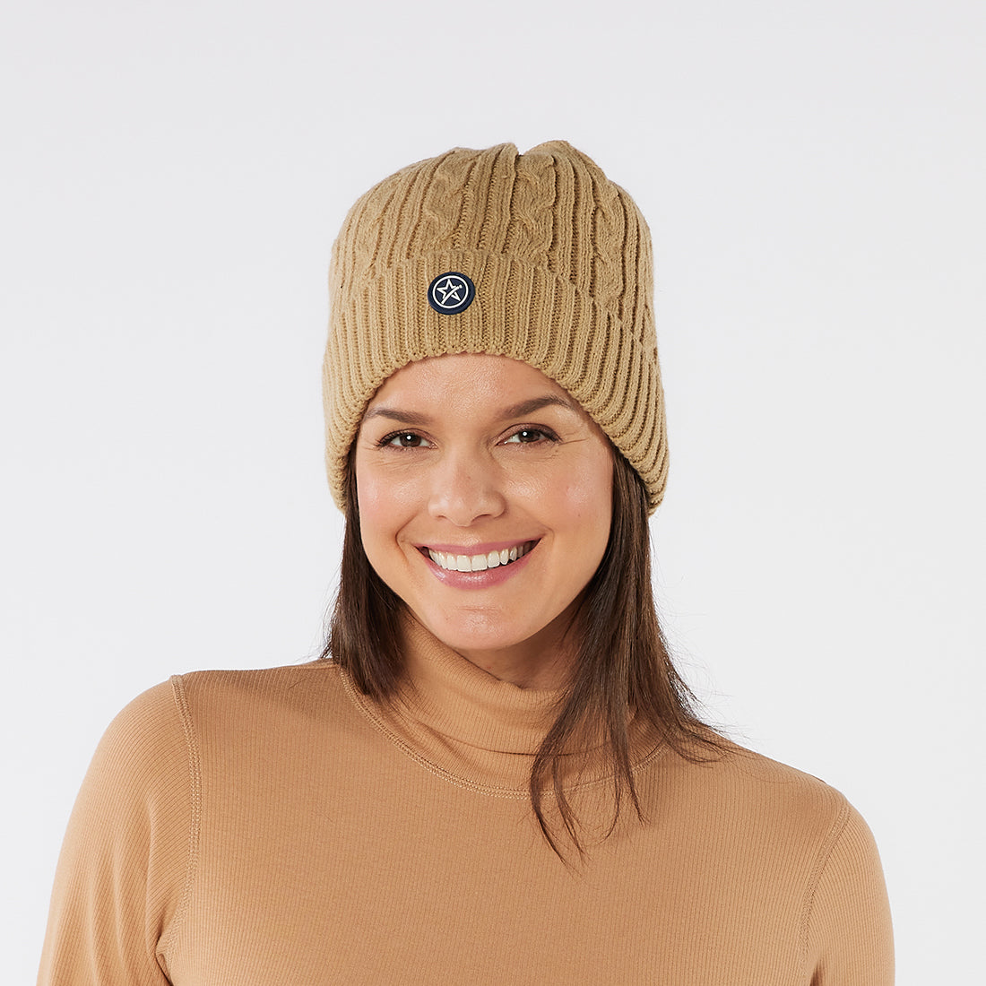 Swing Out Sister Ladies Fleece Lined Cable Knit Beanie Hat