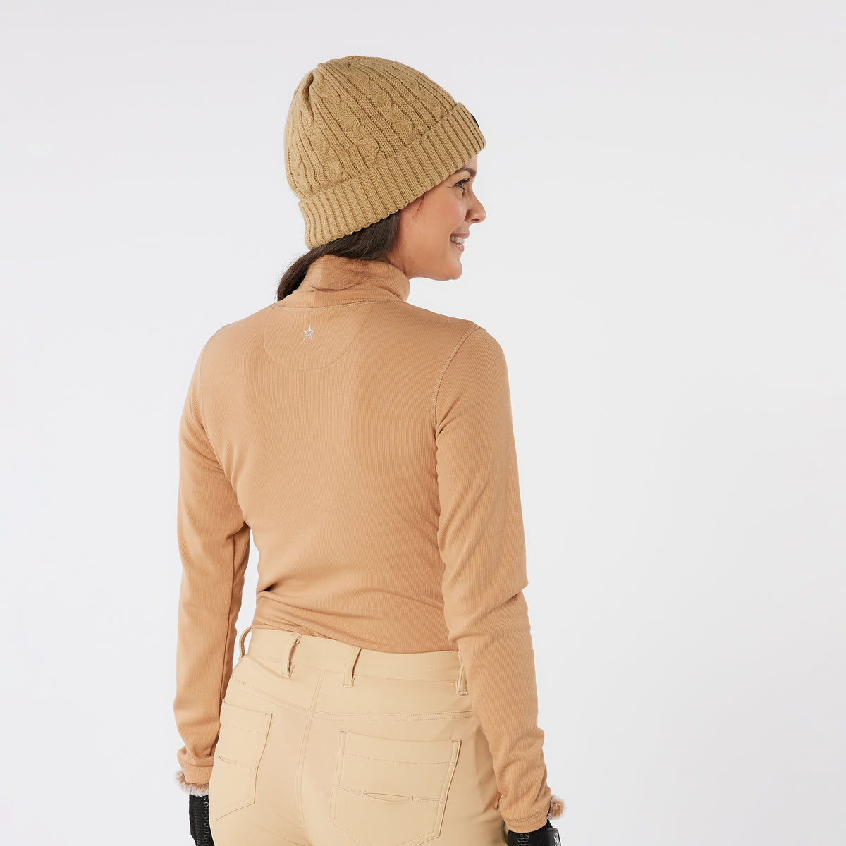 Swing Out Sister Soft-Stretch Ribbed Roll Neck with Brushed Back Inner