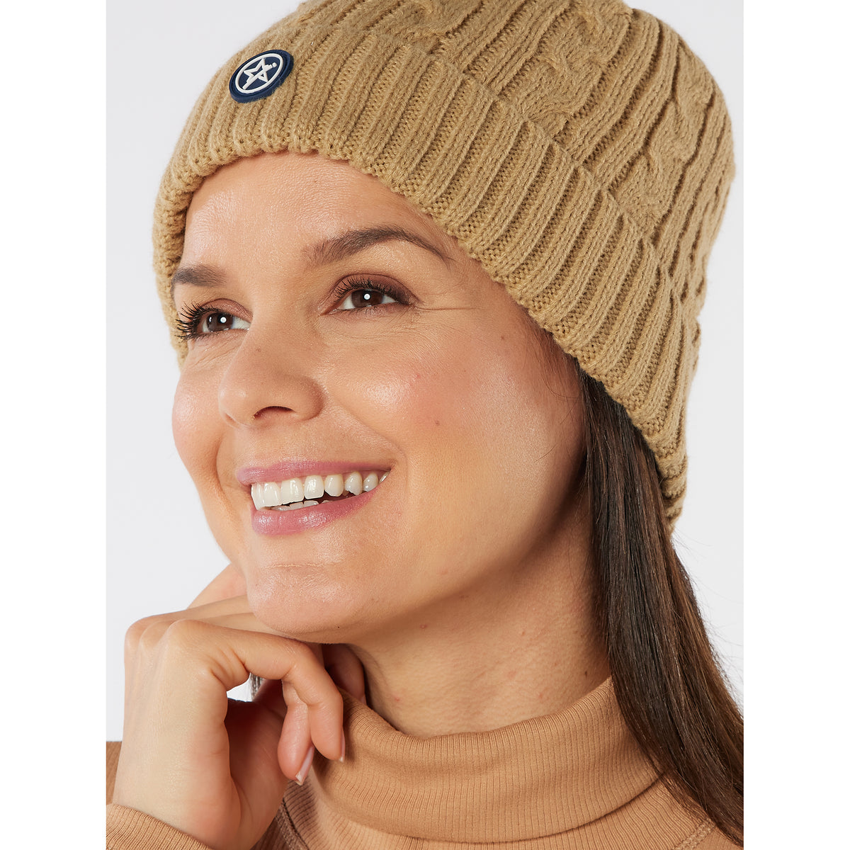 Swing Out Sister Ladies Fleece Lined Cable Knit Beanie Hat