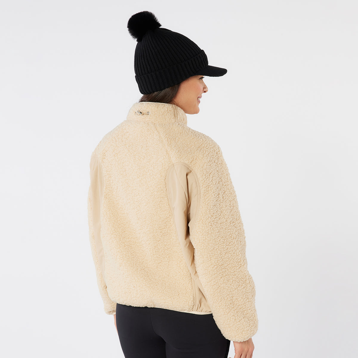 Swing Out Sister Teddy Fleece Jacket with Technical Panels & Curved Zip