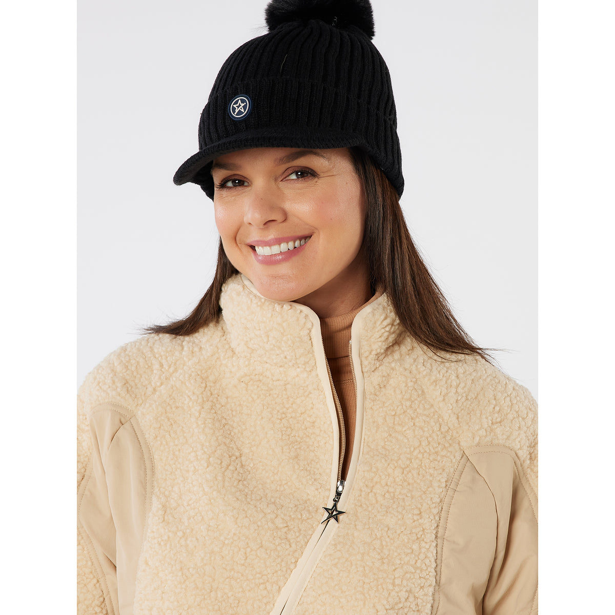 Swing Out Sister Teddy Fleece Jacket with Technical Panels & Curved Zip