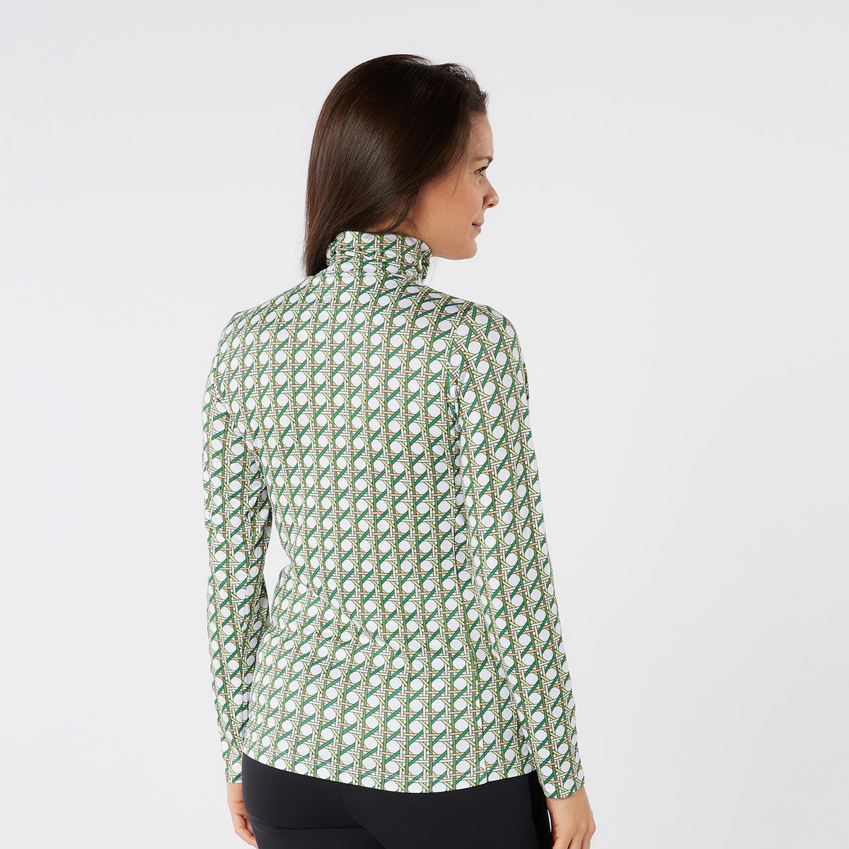 Swing Out Sister Soft-Stretch Patterned Roll Neck