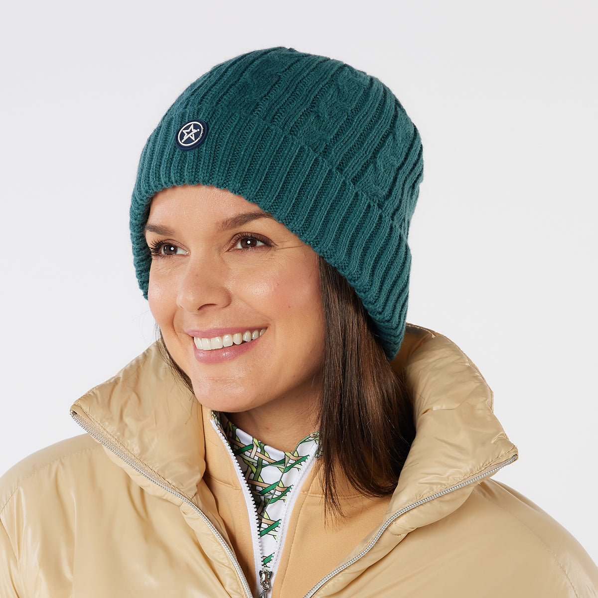 Swing Out Sister Ladies Fleece Lined Cable Knit Beanie Hat