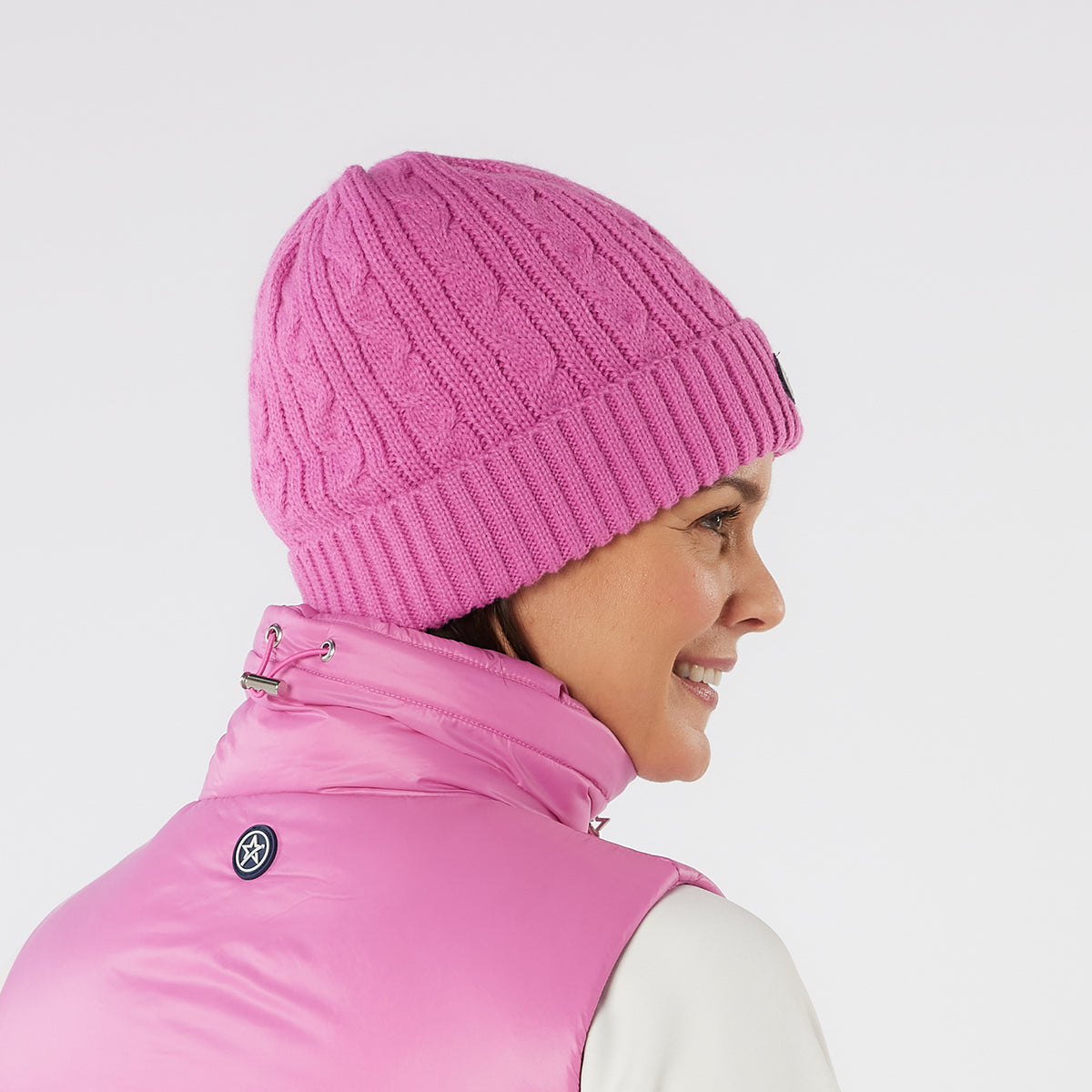 Swing Out Sister Ladies Fleece Lined Cable Knit Beanie Hat