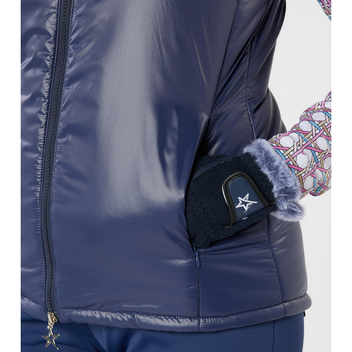 Swing Out Sister Lightweight Gilet with Back Vented Panel in Navy