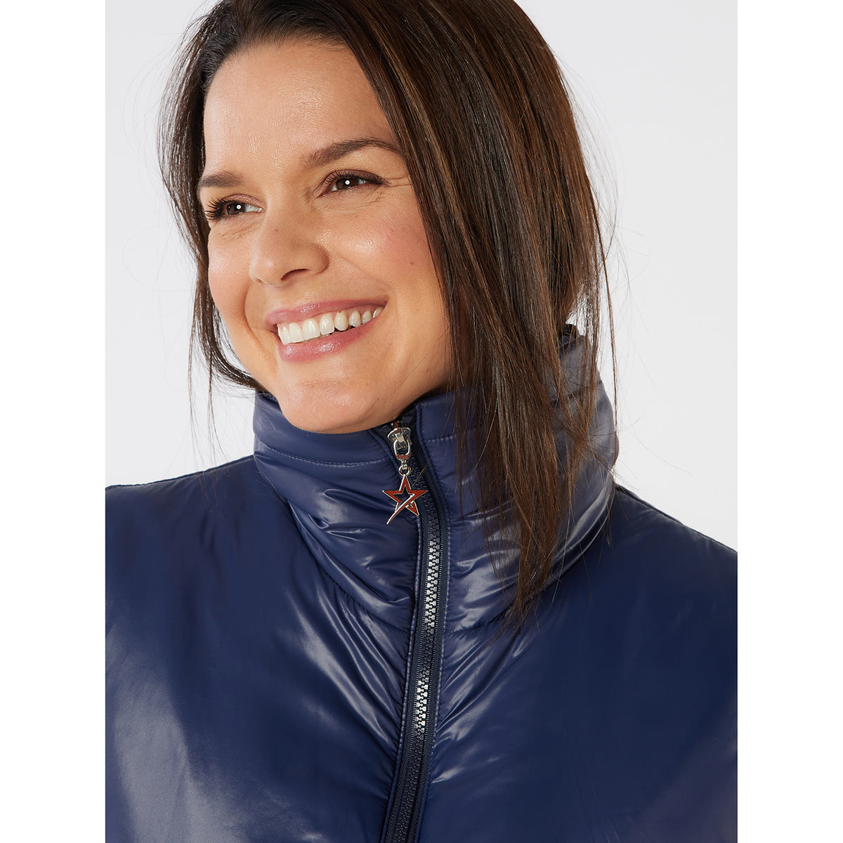 Swing Out Sister Lightweight Gilet with Back Vented Panel in Navy