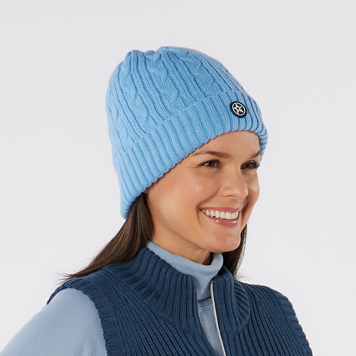 Swing Out Sister Ladies Fleece Lined Cable Knit Beanie Hat