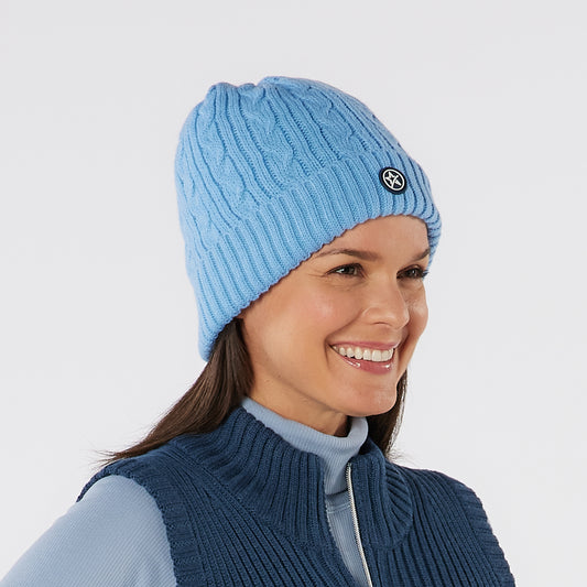 Swing Out Sister Ladies Fleece Lined Cable Knit Beanie Hat