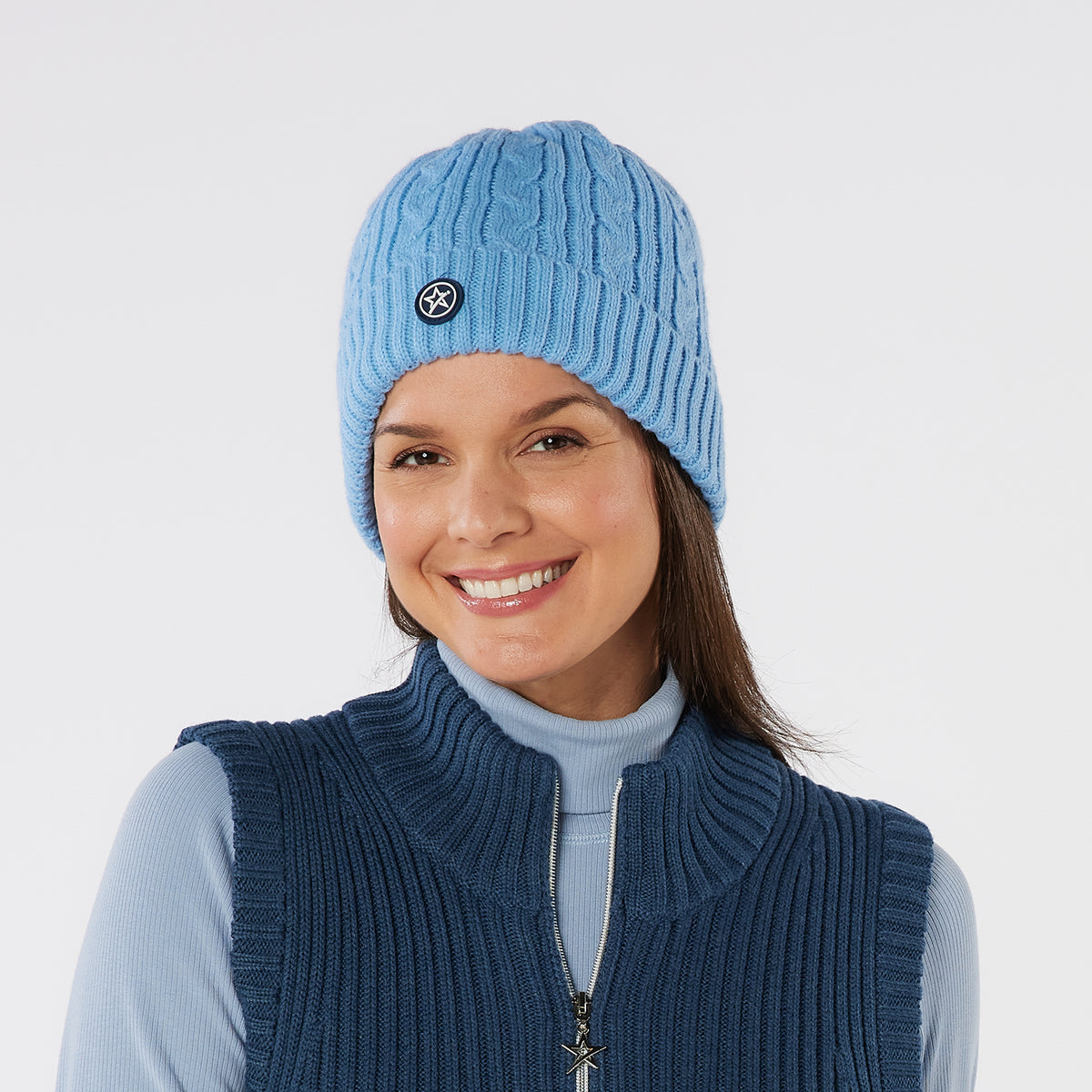 Swing Out Sister Ladies Fleece Lined Cable Knit Beanie Hat
