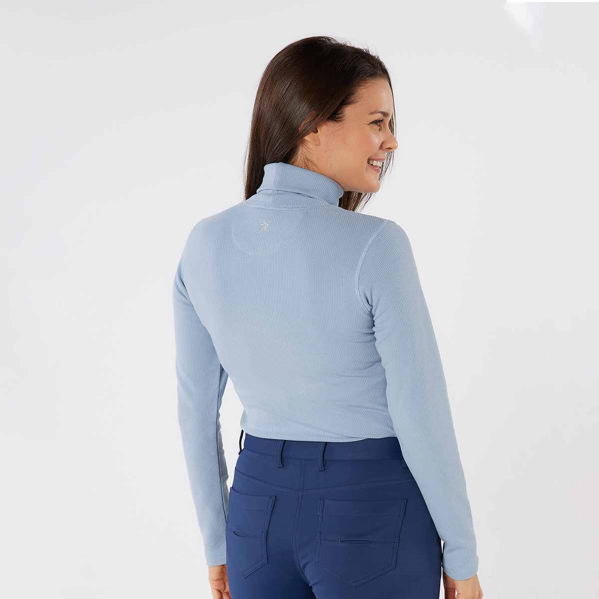 Swing Out Sister Soft-Stretch Ribbed Roll Neck with Brushed Back Inner