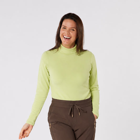 Swing Out Sister Soft-Stretch Ribbed Roll Neck with Brushed Back Inner