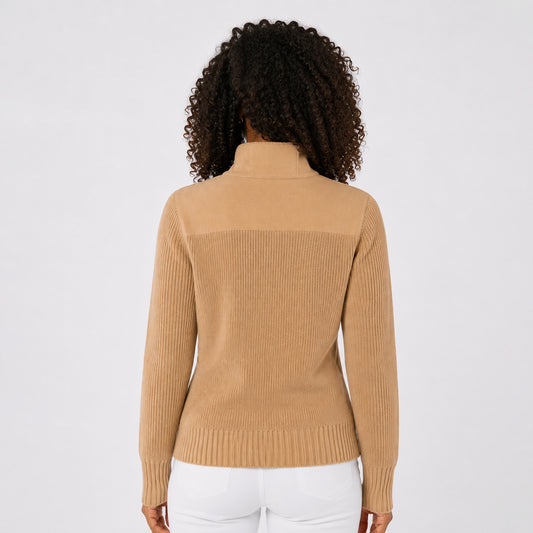 Swing Out Sister Knitted Lined Sweater with Double Layered Neck Line