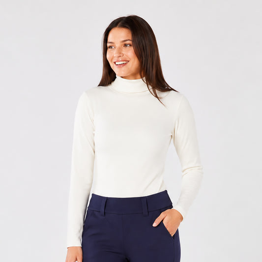 Swing Out Sister Soft-Stretch Ribbed Roll Neck with Brushed Back Inner