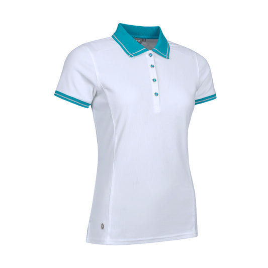 Glenmuir Ladies Short Sleeve Polo with Silver Lurex Tipping