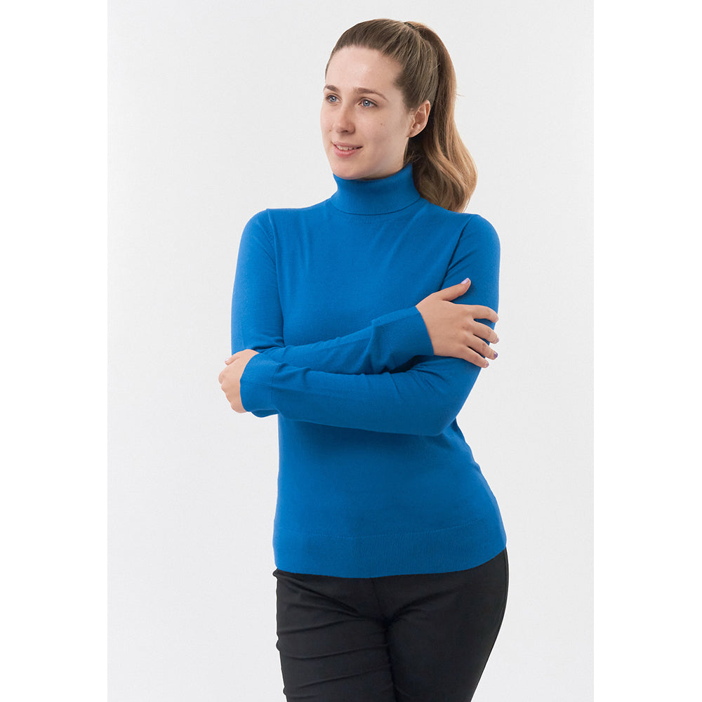 Pure Golf Ladies Classic Roll Neck in Blue