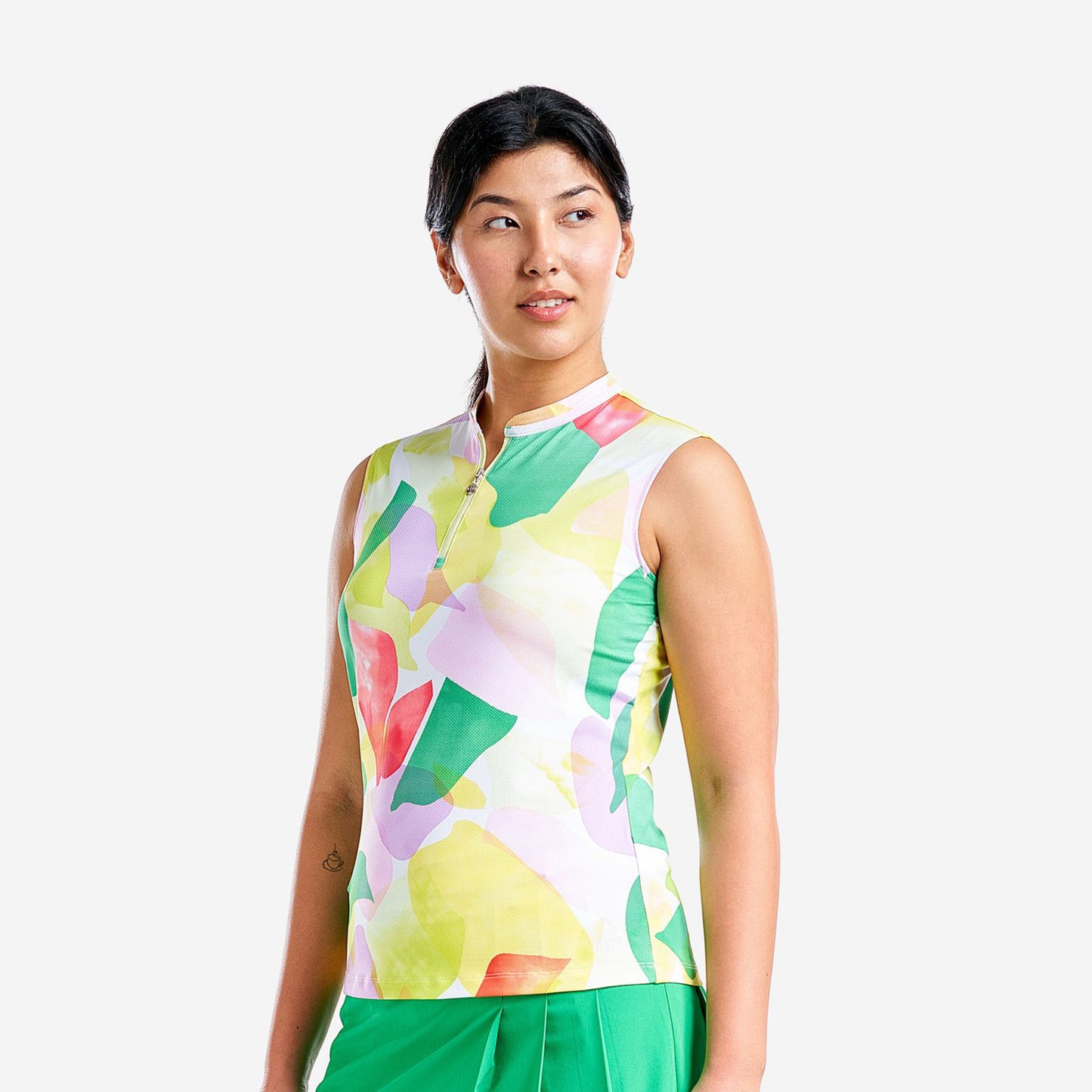 Nivo Ladies Sleeveless Golf Polo Abstract Print