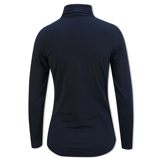 Glenmuir Ladies Navy Long Sleeve Cotton Roll Neck for Graceful Layering with Everyday Comfort