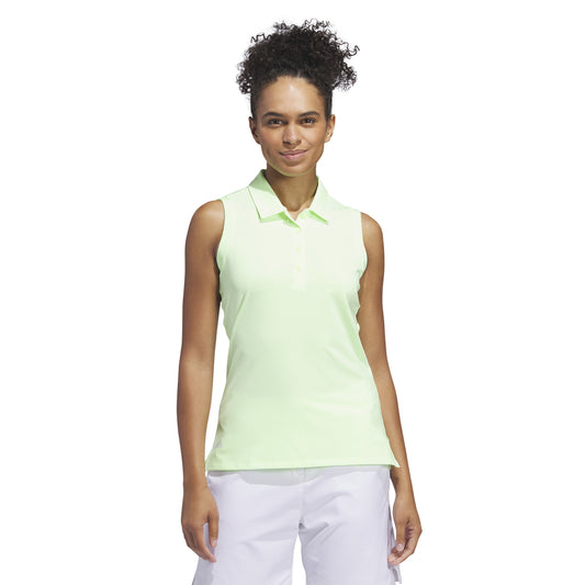 adidas Ladies Ultimate365 Solid Sleeveless Polo in Green Spark