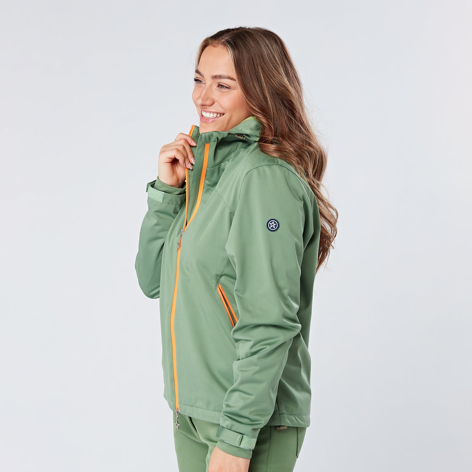 Swing Out Sister Wind Resistant Jacket with Hood in Sage