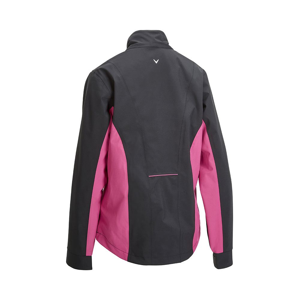Callaway Ladies Weather Series Waterproof Jacket with 3 Year Warranty in Caviar & Pink