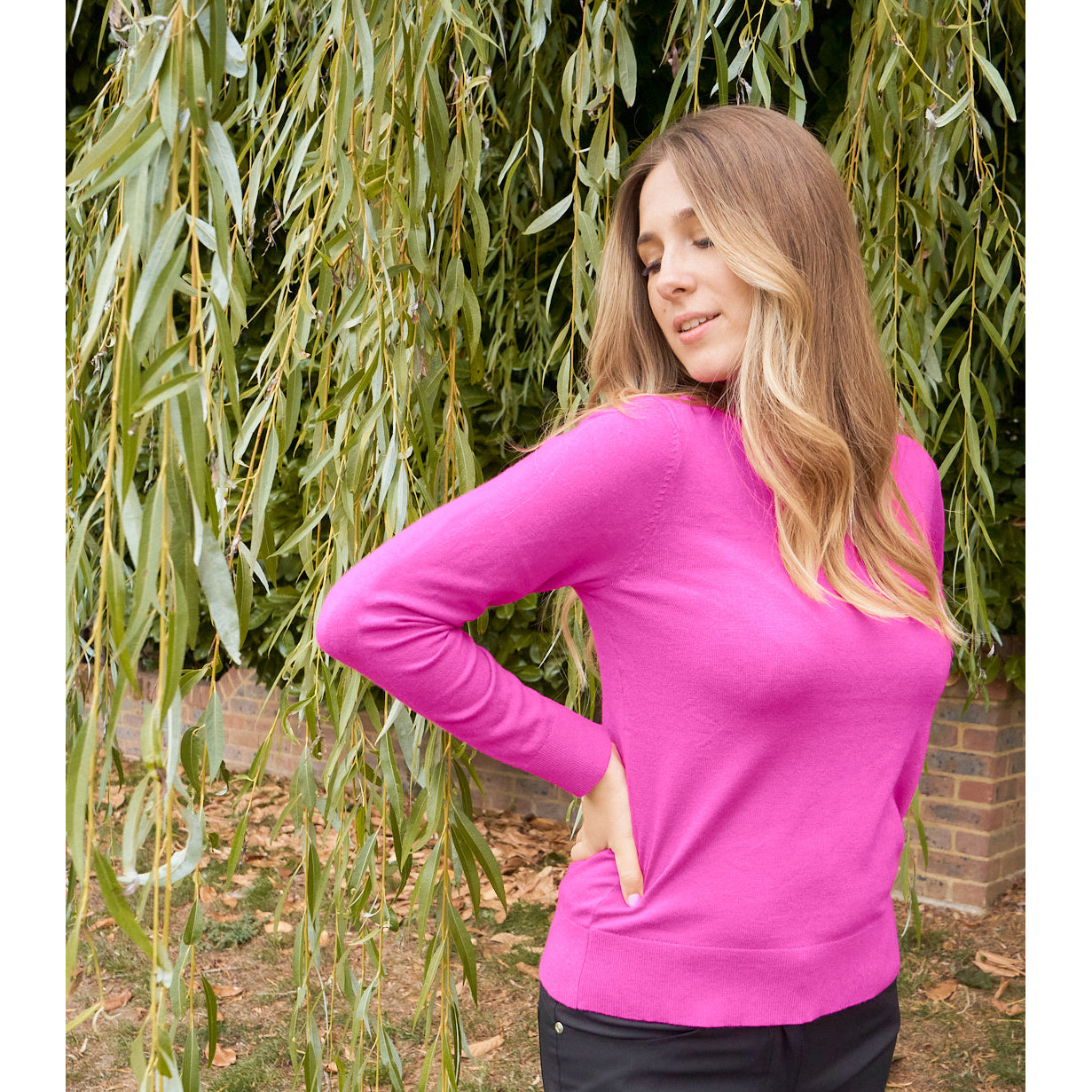 Pure Golf Ladies Classic Roll Neck in Pink Topaz