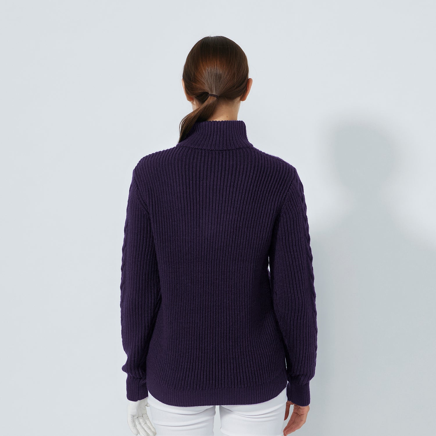 Daily Sports Ladies Half Zip Cable Knit Sweater 
