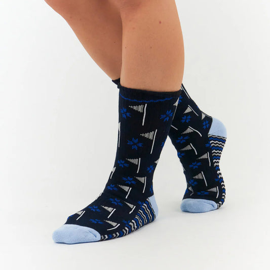 Surpizeshop Ladies Navy Crew Golf Flaf Socks