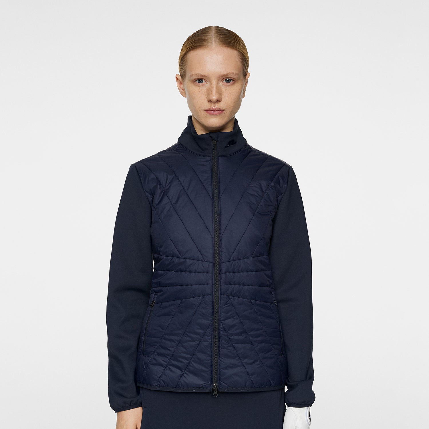 J.Lindeberg Ladies Quilted Hybrid Jacket in Navy