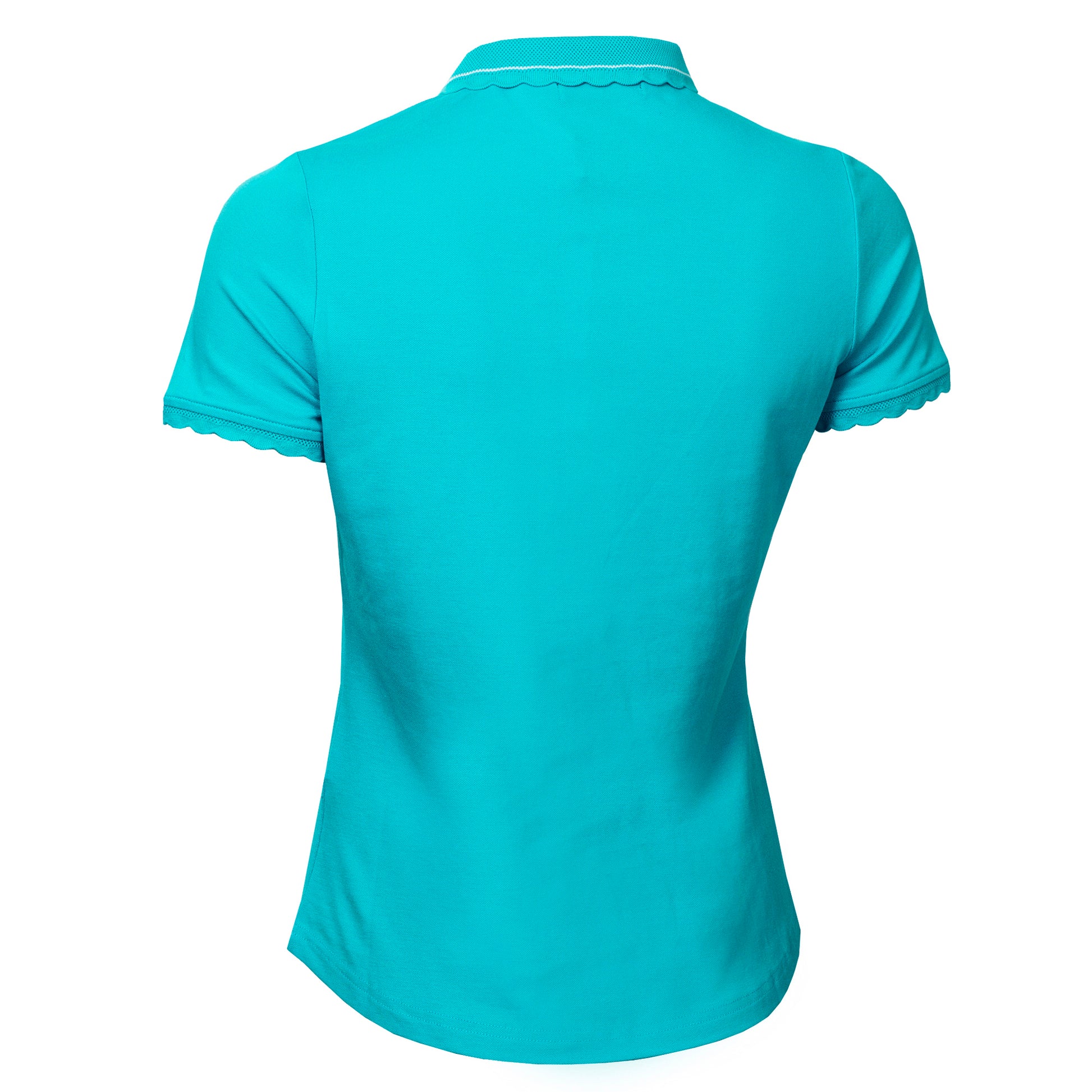 Green Lamb Ladies Short Sleeve Polo with Scalloped Trim