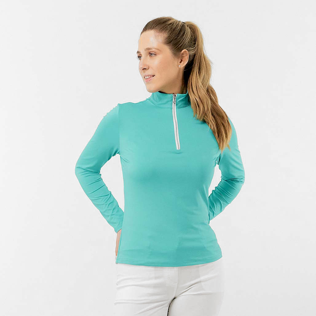 Pure Ladies Lightweight Mid-Layer Top in Ocean Blue