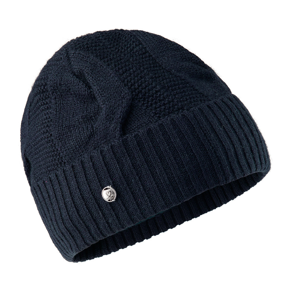 Daily Sports Ladies Cable Knit Hat in Navy