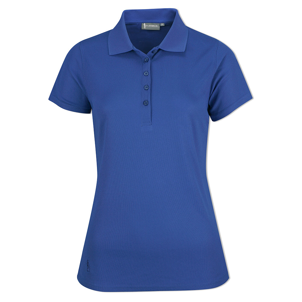 Glenmuir Ladies Short Sleeve Pique Polo with Stretch & UPF50+ in Tahiti Blue