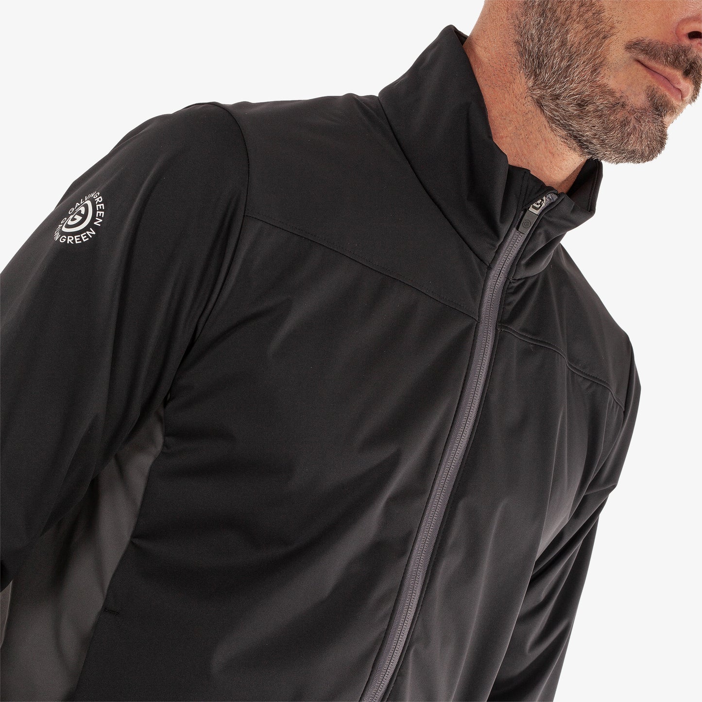 Galvin Green Mens Black Windproof Jacket with Contrast Detailing and a Water Repellent Finish
