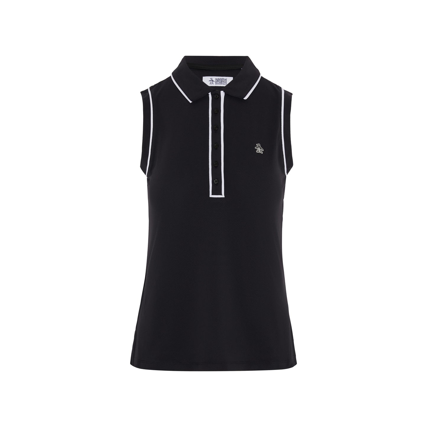 Original Penguin Ladies Caviar Sleeveless Polo with Contrast Piping