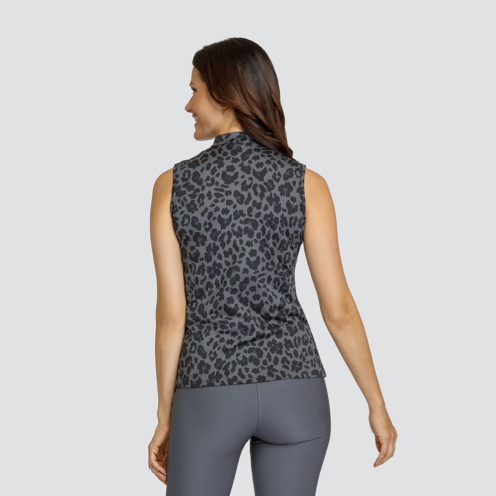 Tail Ladies Sleeveless Polo In Leopard Print
