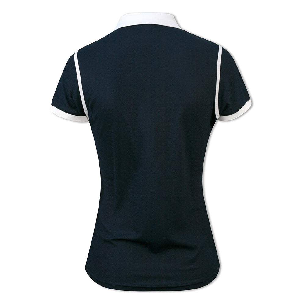 Glenmuir Short Sleeve Pique Polo with UPF50 in Navy & White - Last One Small Only Left