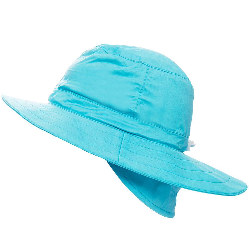Green Lamb Ladies Waterproof Golf Hat in Scuba Blue