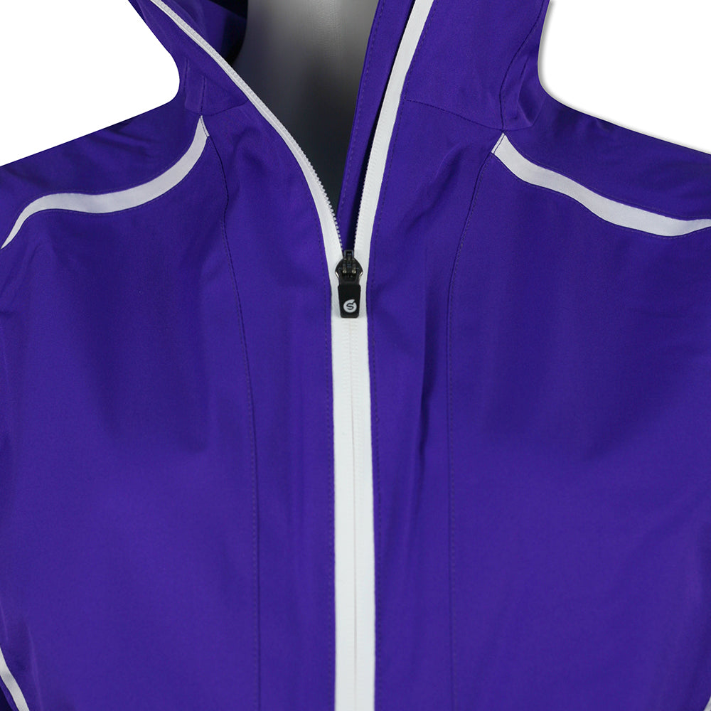 Sunderland Ladies Lightweight Waterproof Jacket with Lifetime Guarantee in Purple & White