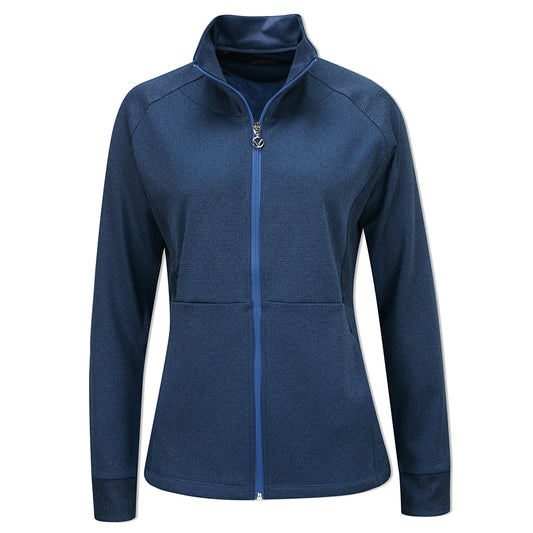 Callaway Ladies Thermal Jersey Knit Jacket in Blue Heather