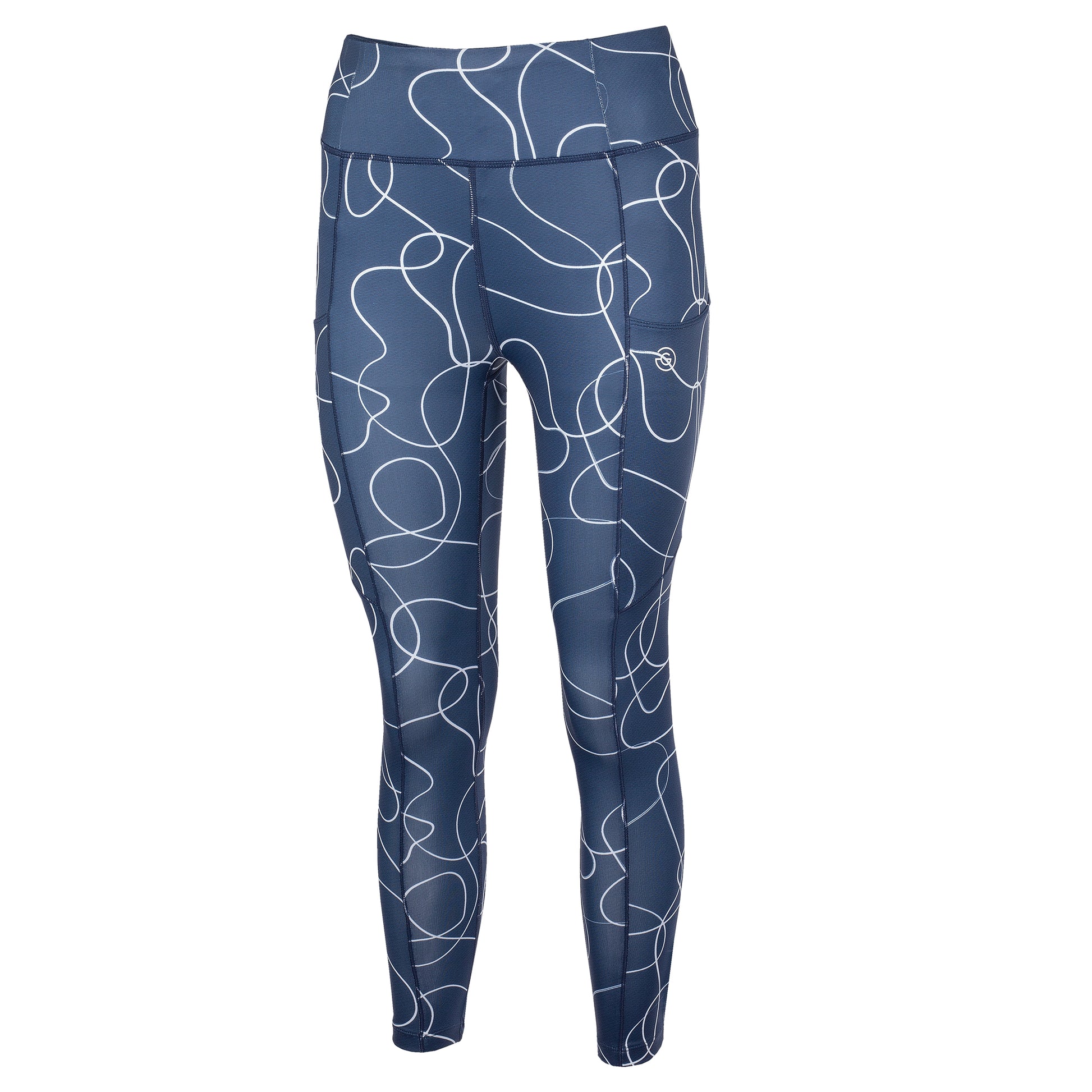 Galvin Green Ladies VENTIL8 Plus 7/8 Leggings with Swirling Ribbon Print