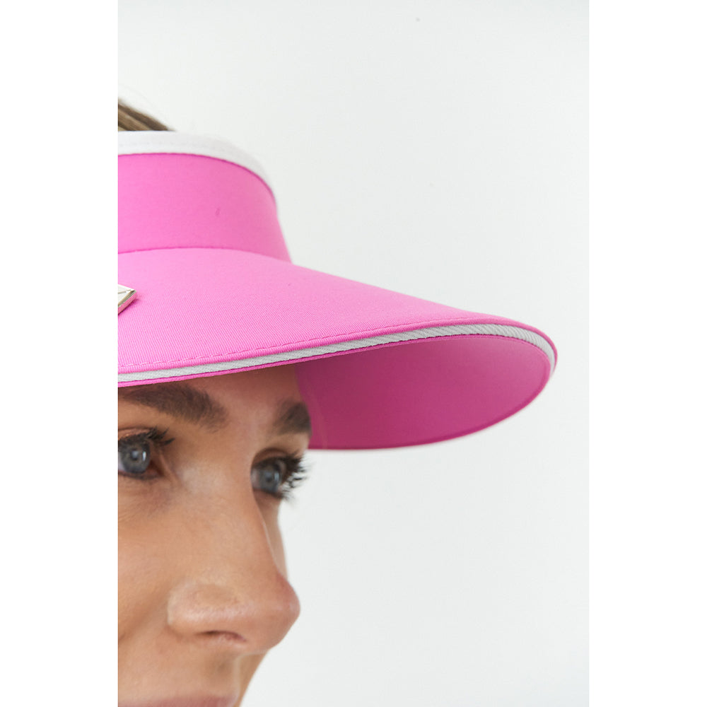Pure Golf Ladies Cable Adjusted Golf Visor in Azalea Pink