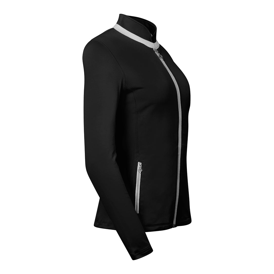 Pure Golf Ladies Mid-Layer Stretch Golf Jacket in Black - Last One Small Only Left