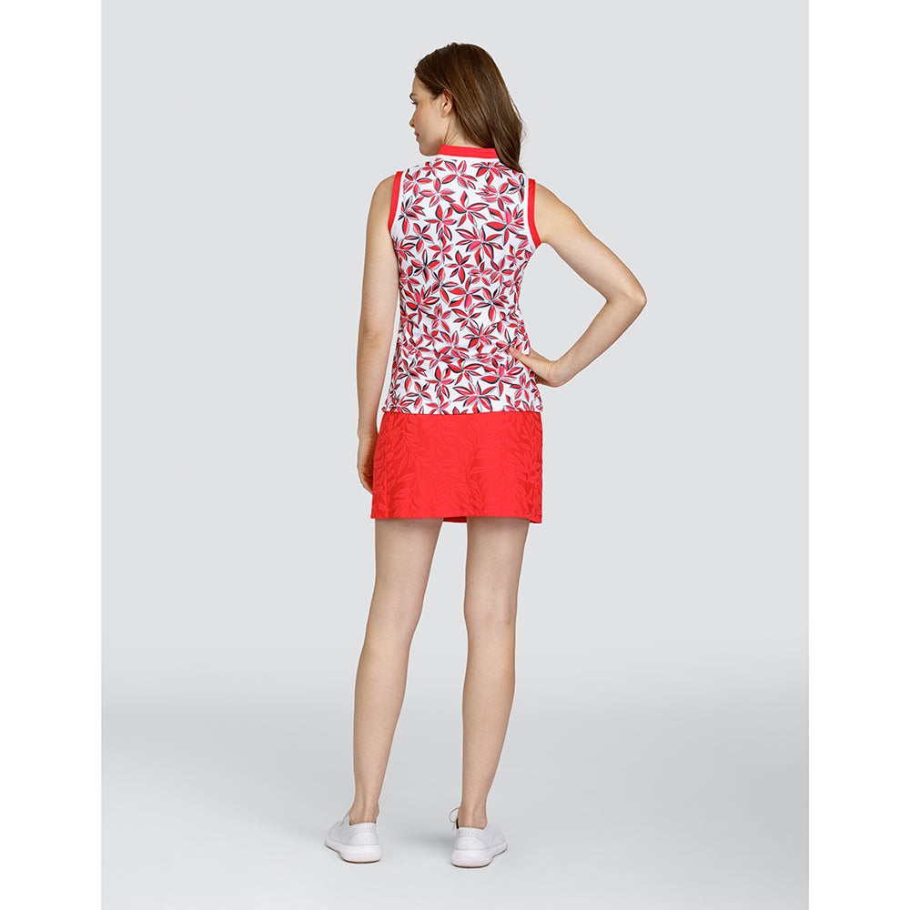 Tail Ladies Sleeveless Open V-Neck polo in Starflower