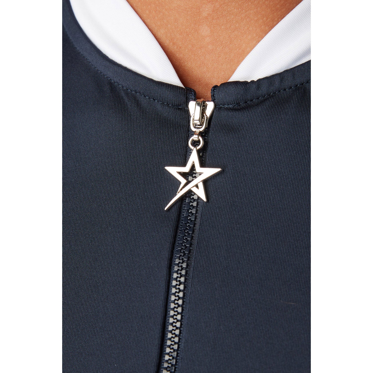 Swing Out Sister Ladies Cap Sleeve Polo with Ruched detail in Navy Blazer