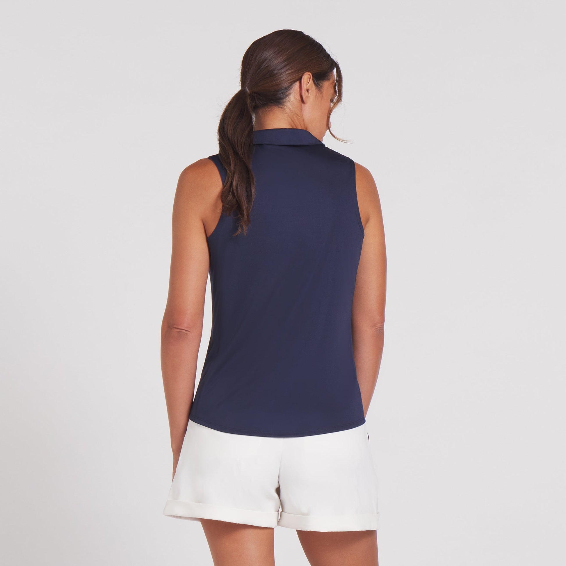 Puma Golf Ladies Sleeveless Polo in Deep Navy