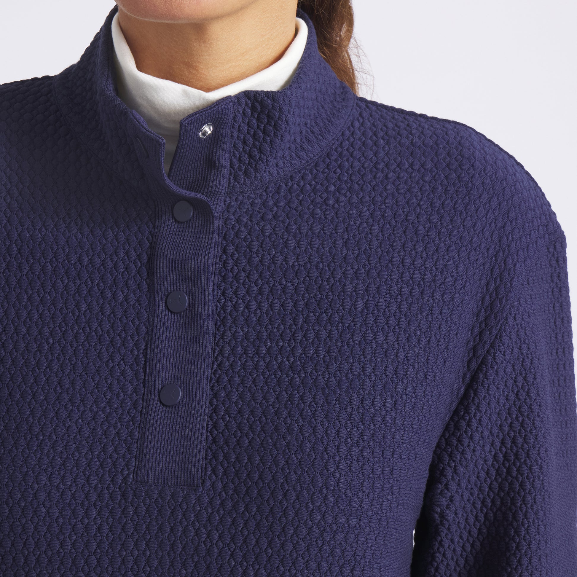 Puma Ladies Mid-Layer Top with Honeycomb fabric in Navy