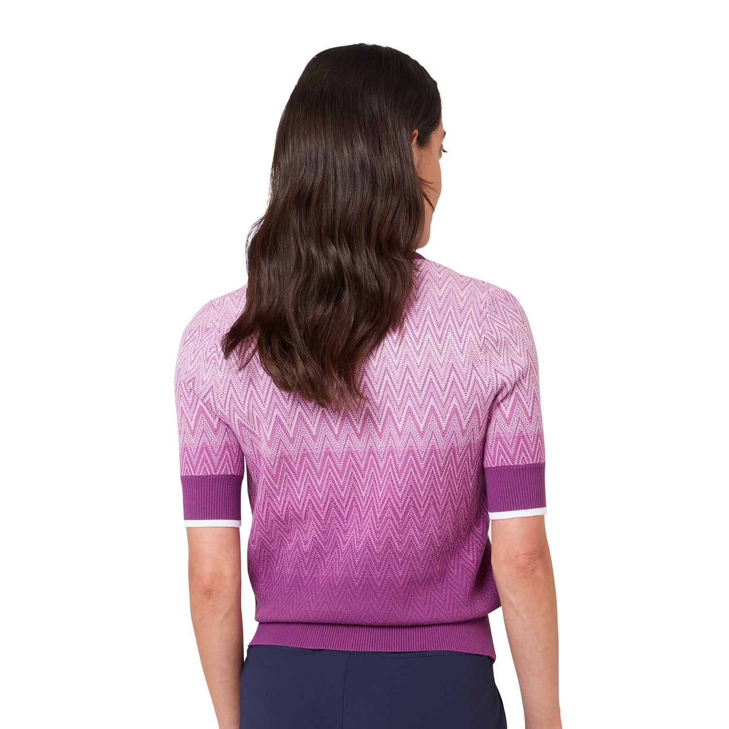 Callaway Ladies Knitted Chevron Gradient Short Sleeve Polo - From Fairway to High Street
